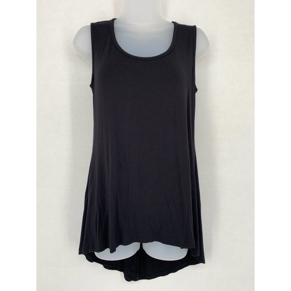 Premise Studio Black Hi-Low Draped Tank Small Soft Rayon Blend Top